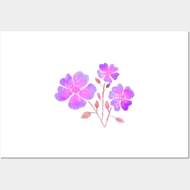 Wild Roses in Purple Wall Art by MarcyBrennanArt